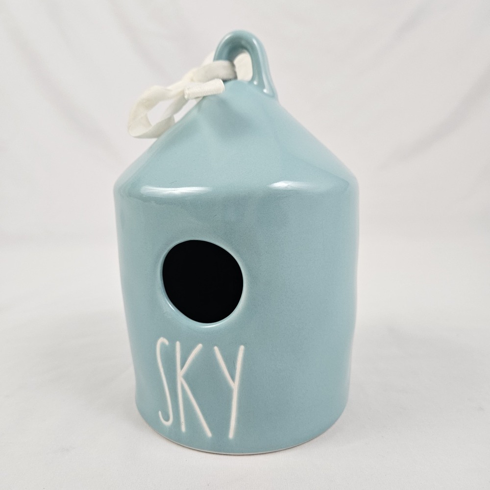Rae Dunn Blue USA America Ceramic Birdhouse Blue Sky
